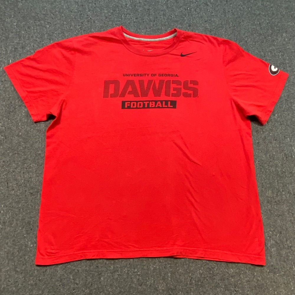 Nike University of‎ Georgia Dawgs Football TShirt Sz 3XL Mens Red G Logo Sporty